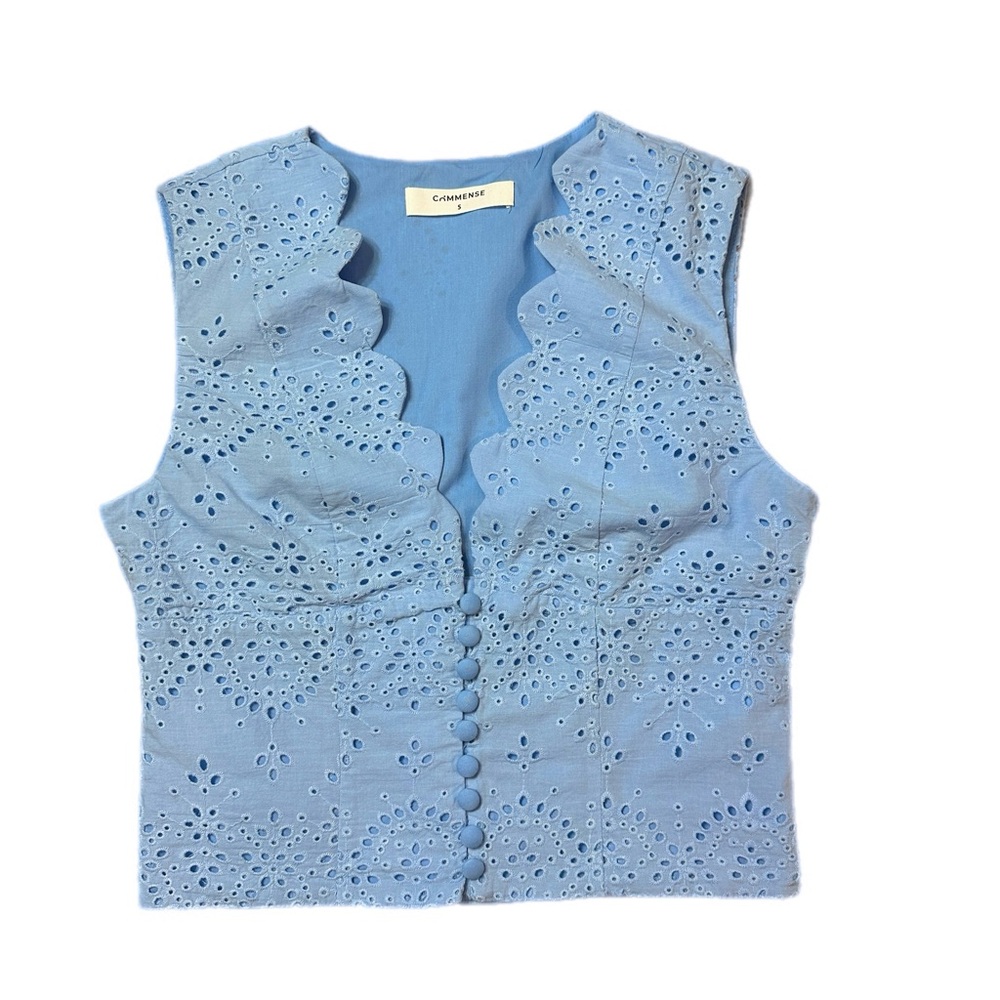 Commense Light Blue Eyelet Two-Piece Skirt Set - Picture 6 of 14